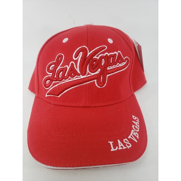 Las Vegas Baseball Style Hat Red Embroidered New with Tags Hook & Loop Strap - Picture 1 of 15